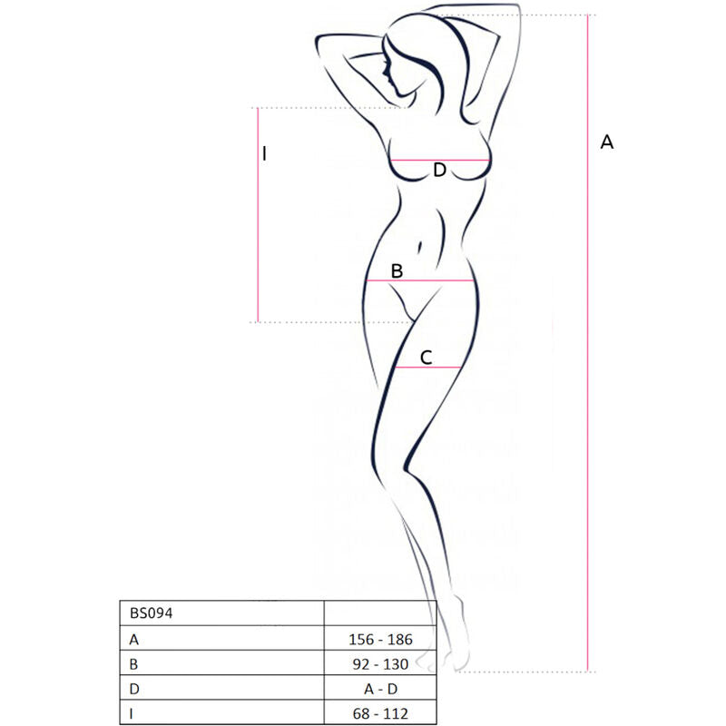 Passion Woman Bodystockings Passion - Bs094 Bodystocking Negro Talla Unica