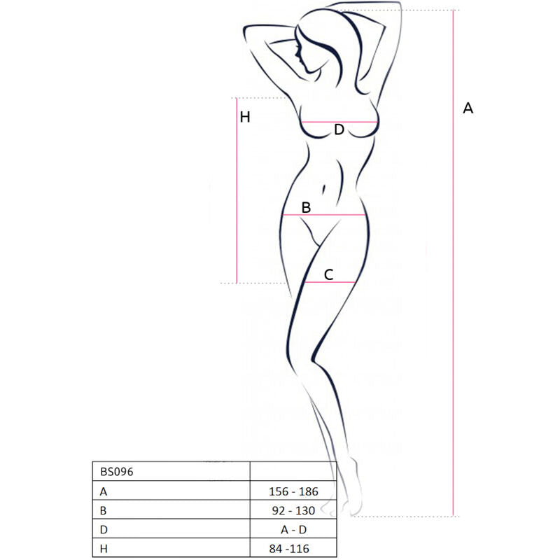 Passion Woman Bodystockings Passion - Bs096 Bodystocking Negro Talla Unica