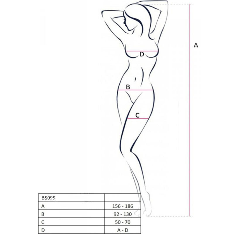 Passion Woman Bodystockings Passion - Bs099 Bodystocking Negro Talla Unica