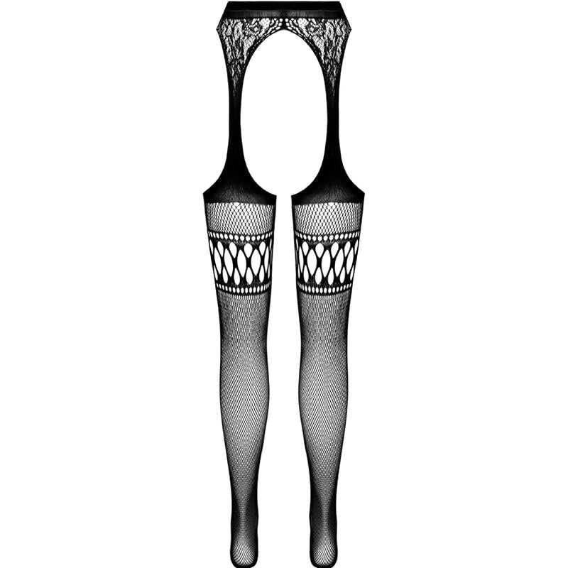 Passion Woman Garter & Stock Passion - S026 Black Tights With Garter One Size
