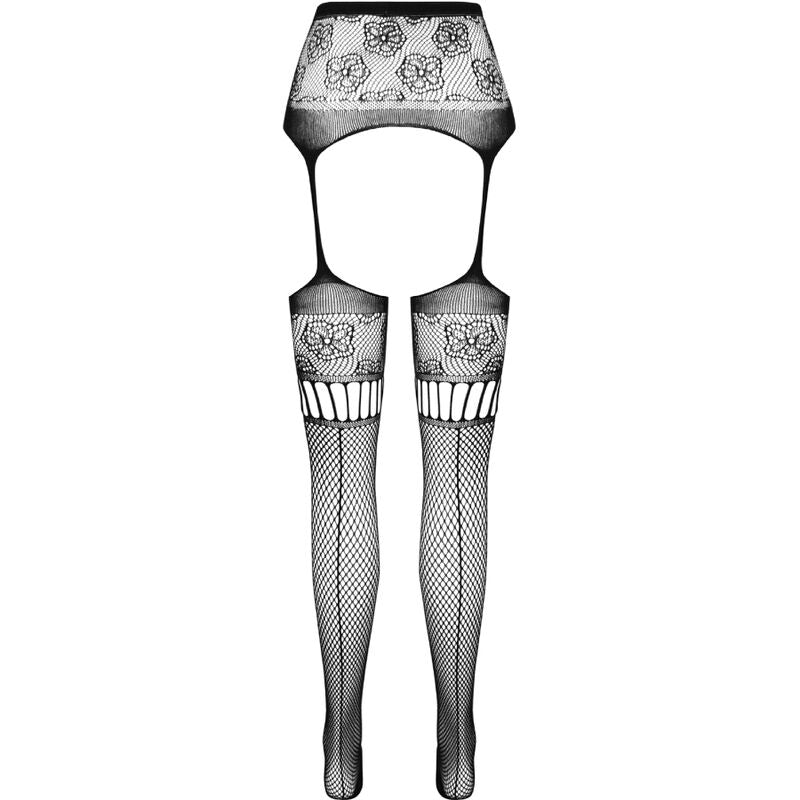 Passion Woman Garter & Stock Passion - S030 Tights With Black Garter One Size