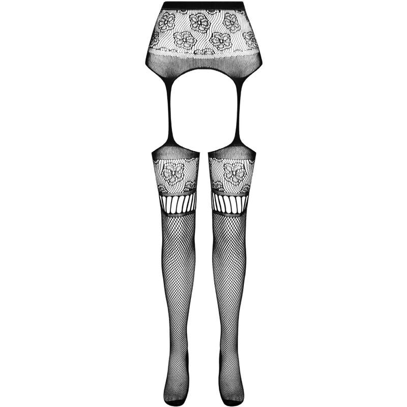 Passion Woman Garter & Stock Passion - S030 Tights With Black Garter One Size