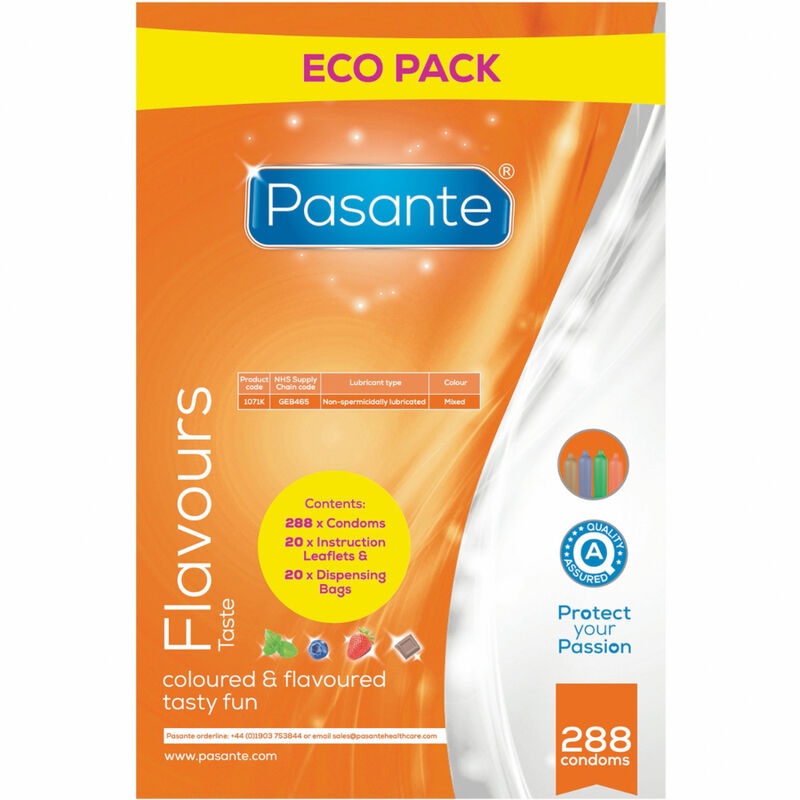 Pasante Condoms Eco Pack Flavors Bag 288 Units
