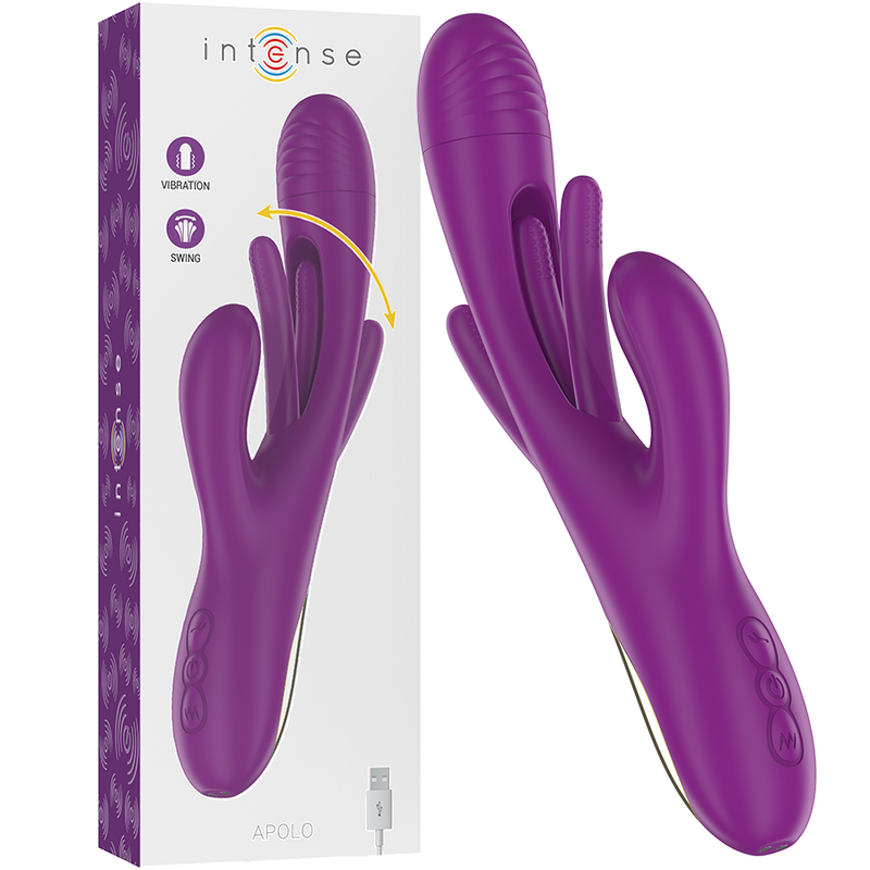Intense Fun Intense - Apolo Rechargeable Multifunction Vibrator 7 Vibrations With Swinging Motion Purple