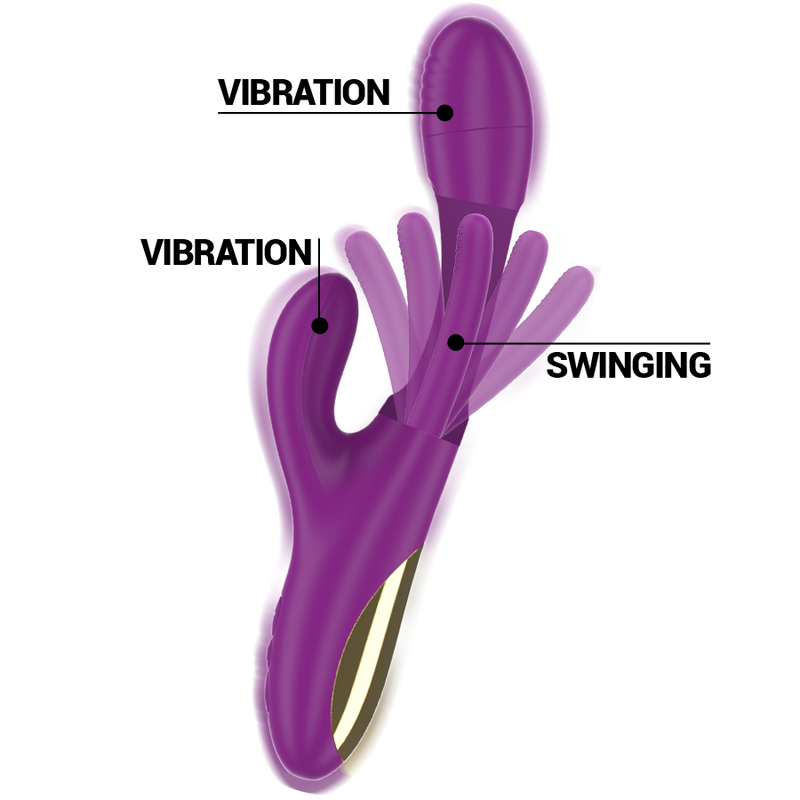 Intense Fun Intense - Apolo Rechargeable Multifunction Vibrator 7 Vibrations With Swinging Motion Purple