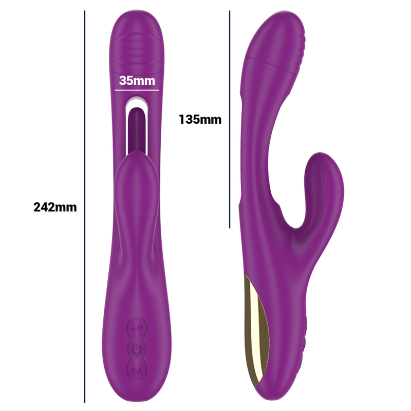 Intense Fun Intense - Apolo Rechargeable Multifunction Vibrator 7 Vibrations With Swinging Motion Purple