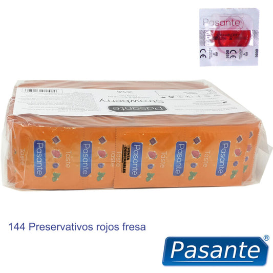 Pasante Condoms Flavor Strawberry Bag 144 Units