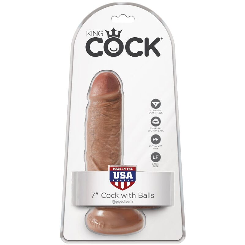 King Cock Realistic Penis With Balls 13.2 Cm Caramel