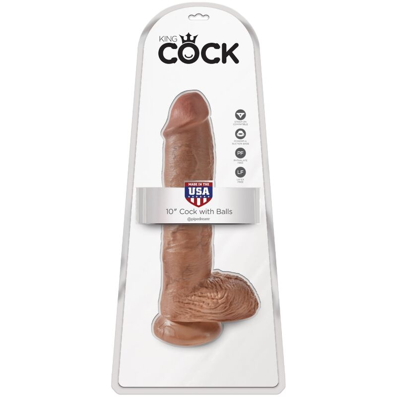 King Cock Realistic Penis With Balls 19.8 Cm Caramel