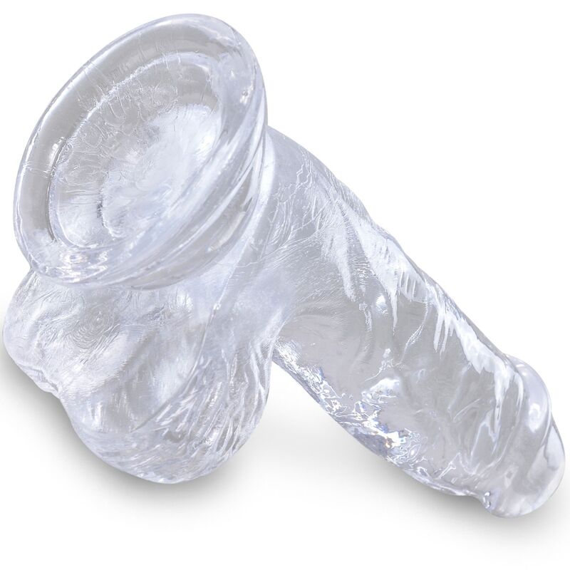 King Cock Clear Realistic Penis With Balls 10.1 Cm Transparent