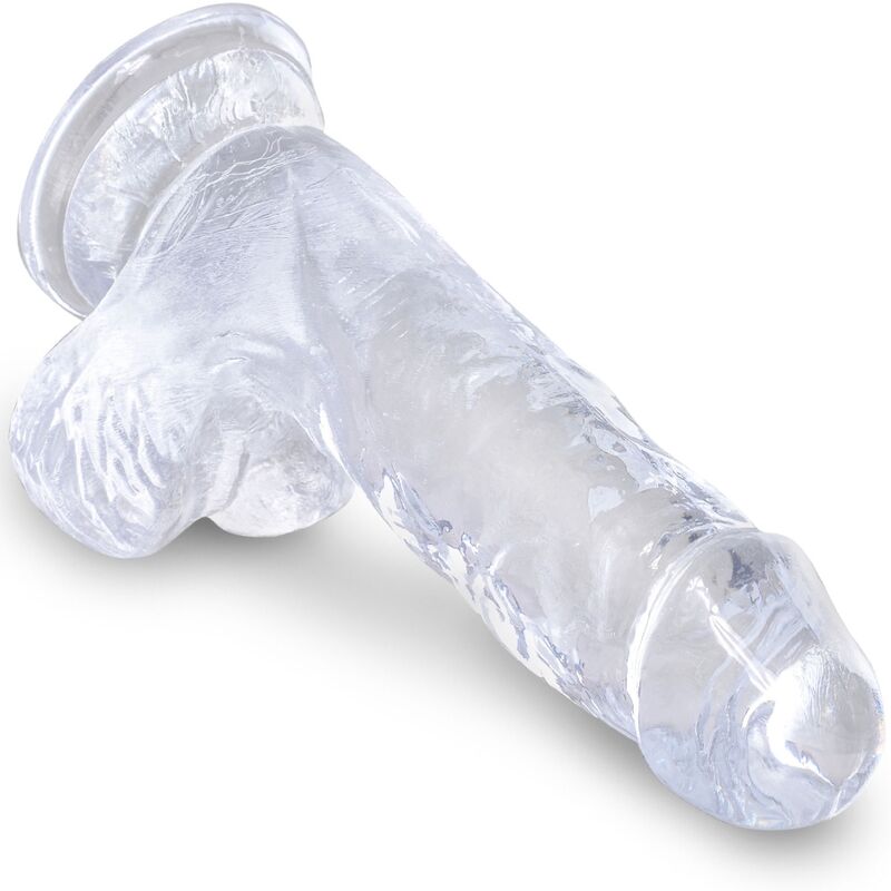 King Cock Clear Realistic Penis With Balls 10.1 Cm Transparent