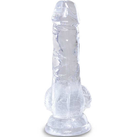 King Cock Clear Realistic Penis With Balls 10.1 Cm Transparent