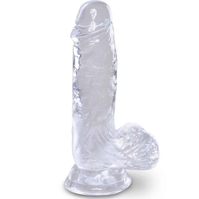 King Cock Clear Realistic Penis With Balls 10.1 Cm Transparent
