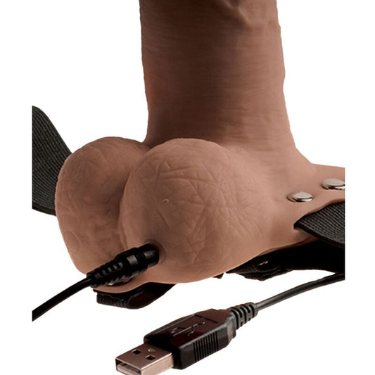Fetish Fantasy Series Adjustable Harness Realistic Penis With Rechargeable Testicles And Vibrator 15 Cm