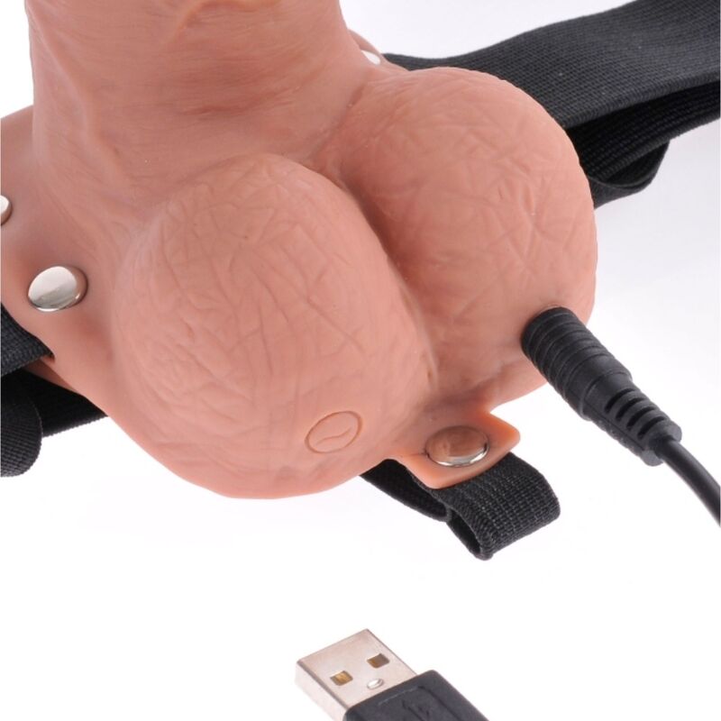 Fetish Fantasy Series Adjustable Harness Realistic Penis With Balls Rechargeable And Vibrator 17.8 Cm