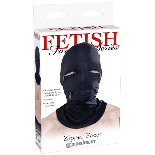 Fetish Fantasy Series Hood With Zippers Black
