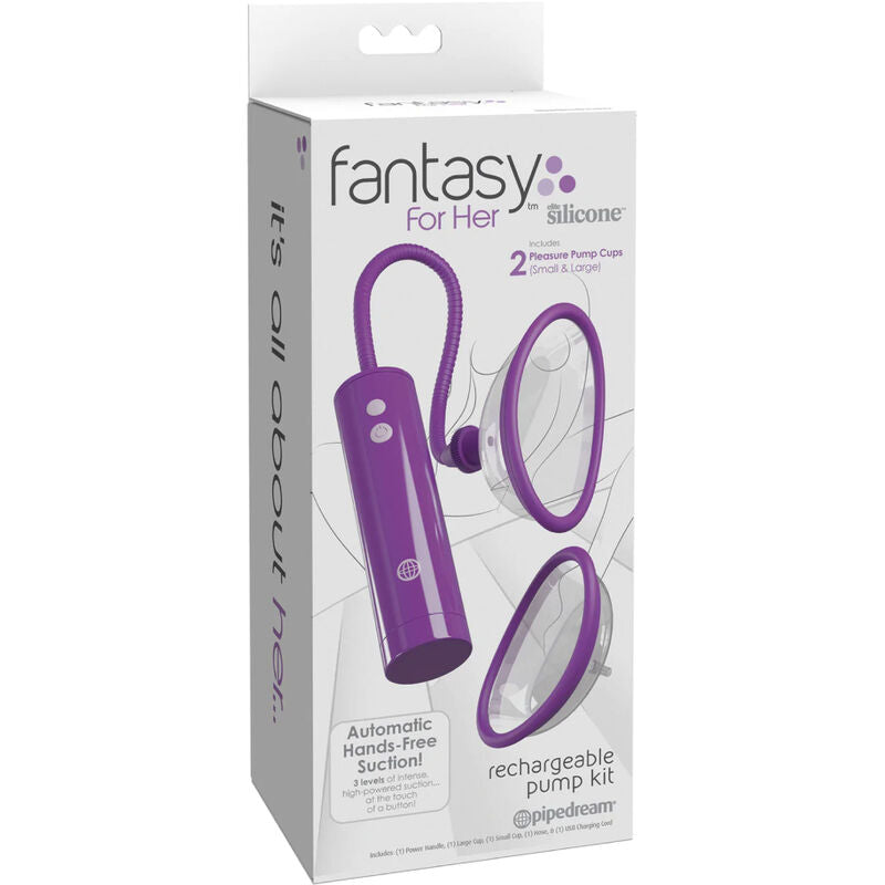 Fantasy For Her Rechargeable Clitoris Suction Pump Kit Size S/L