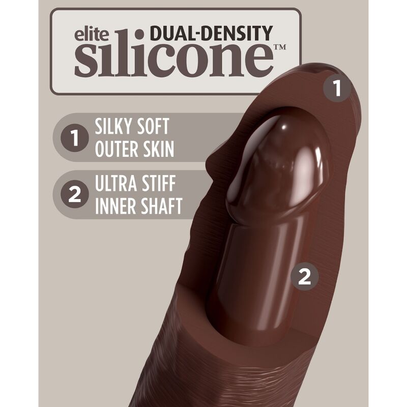 King Cock Elite Realistic Silicone Dildo 28 Cm Brown