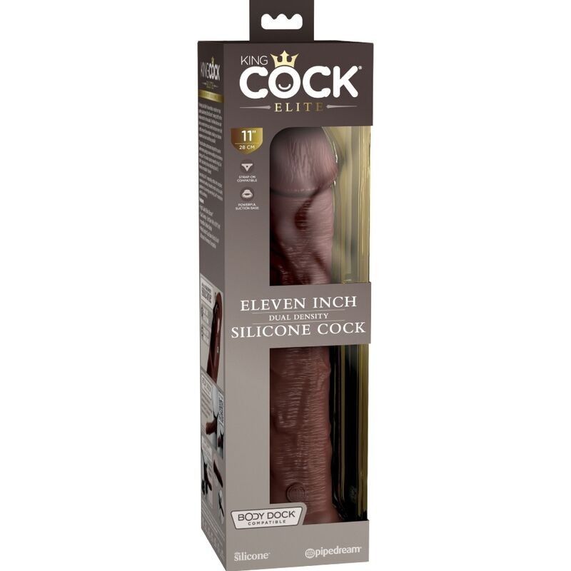 King Cock Elite Realistic Silicone Dildo 28 Cm Brown