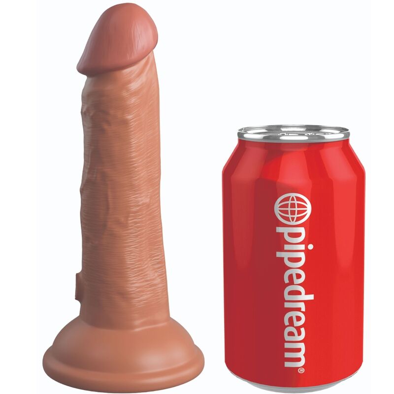 King Cock Elite Realistic Dildo Vibrating & Silicone 15.2 Cm Caramel