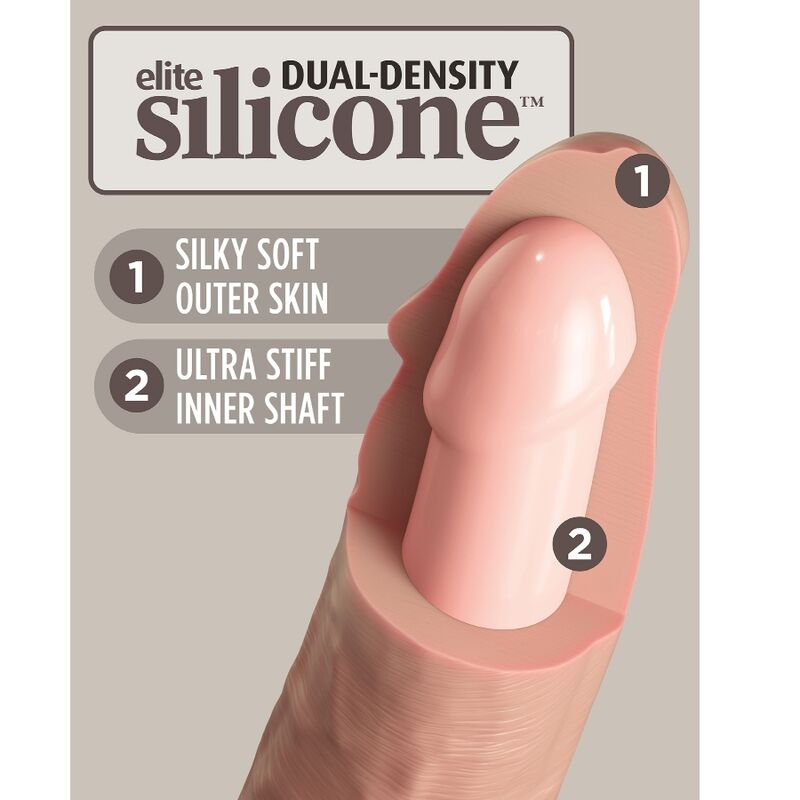 King Cock Elite Realistic Dildo Vibrator & Silicone Remote Control 23 Cm