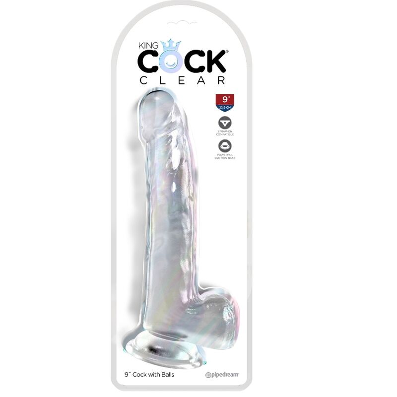King Cock Clear Dildo With Testicles 20.3 Cm Transparent