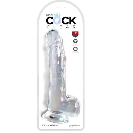King Cock Clear Dildo With Testicles 20.3 Cm Transparent