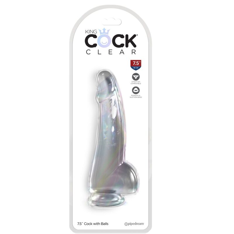 King Cock Clear Dildo With Testicles 15.2 Cm Transparent