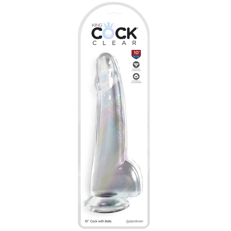 King Cock Clear Dildo With Testicles 19 Cm Transparent