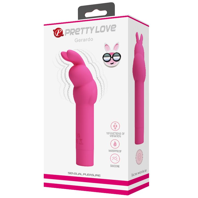 Pretty Love Gerardo Fuschia Rabbit Silicone Vibrator
