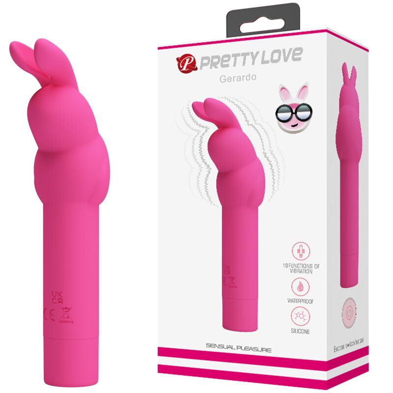 Pretty Love Gerardo Fuschia Rabbit Silicone Vibrator