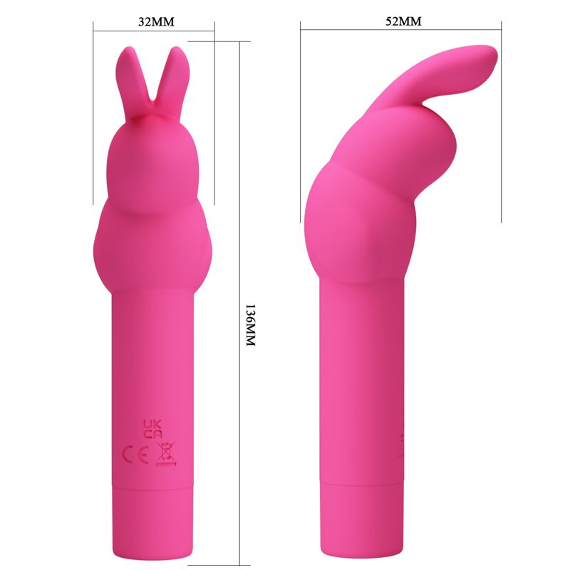 Pretty Love Gerardo Fuschia Rabbit Silicone Vibrator