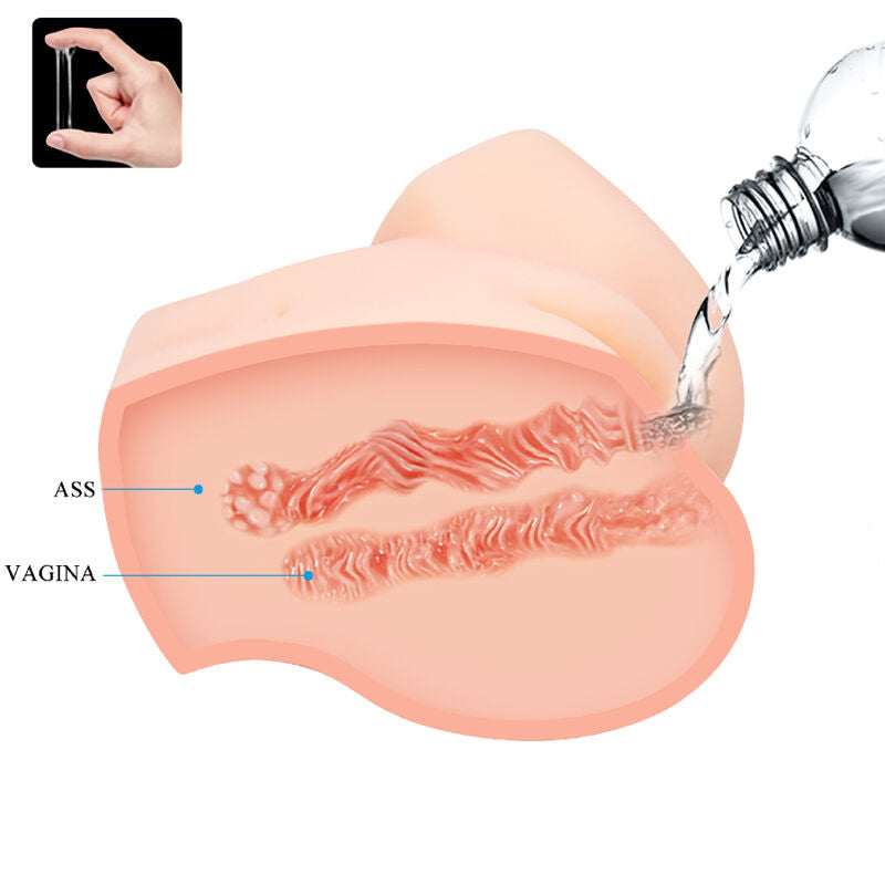 Crazy Bull Realistic Vagina And Anus Double Vibration