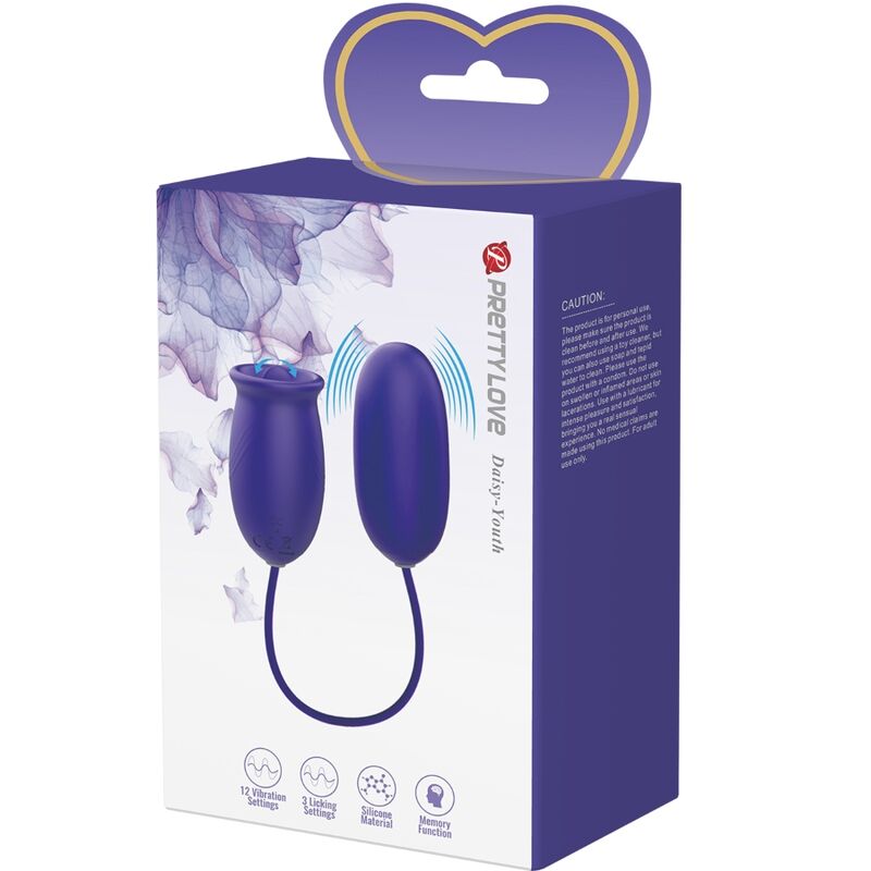 Pretty Love Daisy-Youth Vibrating Egg and Licking Stimulator Purple