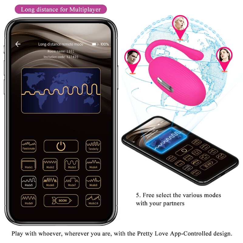 Pretty Love Smart Pretty Love - Doreen Rechargeable Vibrating Egg Magenta Remote Control