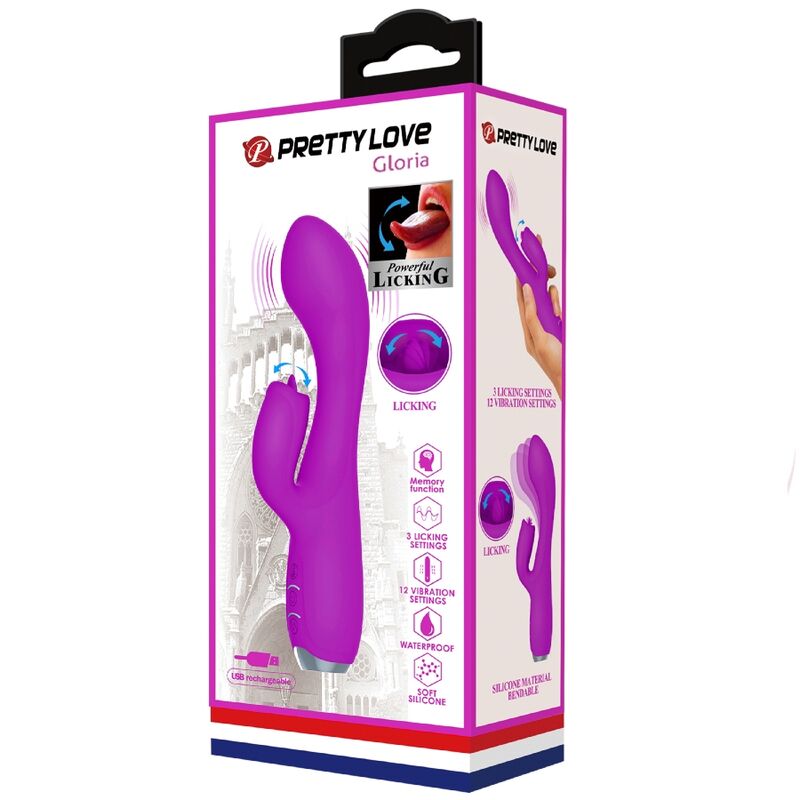 Pretty Love C-Type Pretty Love - Gloria Rechargeable Rabbit Vibrator-Waterproof Purple