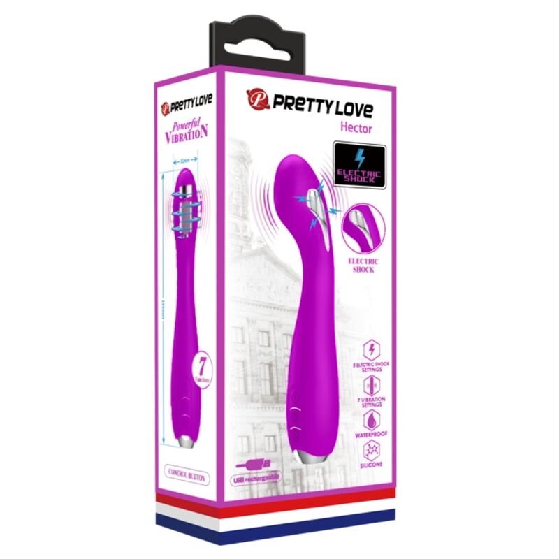 Pretty Love Flirtation Pretty Love - Hector Rechargeable Electroshock Vibrator Waterproof Purple