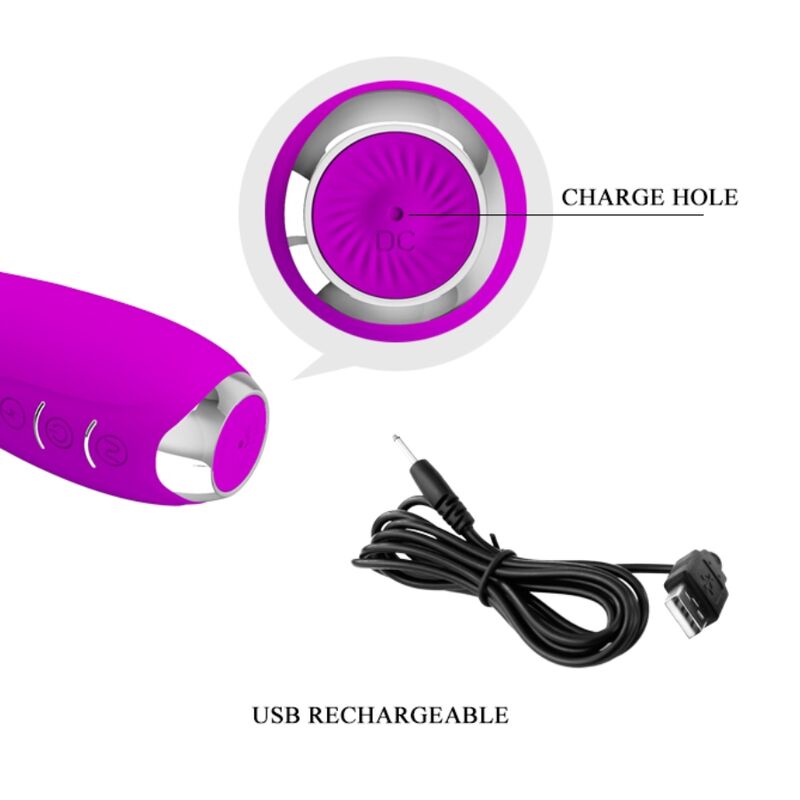 Pretty Love Flirtation Pretty Love - Hector Rechargeable Electroshock Vibrator Waterproof Purple