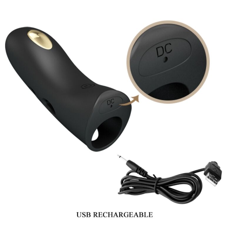 Pretty Love Male Pretty Love - Marico Black Electro-Stimulator Finger Cover