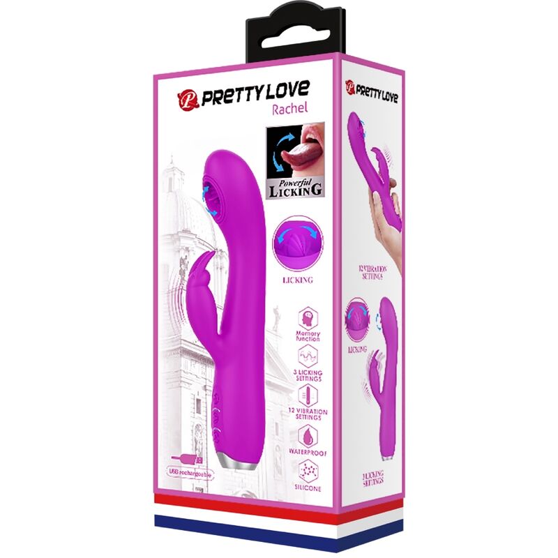 Pretty Love C-Type Pretty Love - Rachel Rechargeable Vibrator With Purple Sucker