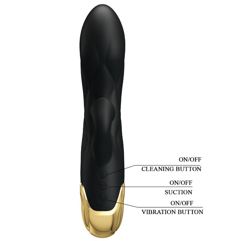 Pretty Love C-Type Pretty Love - Black Rechargeable Gold Plated Luxury Vibrator