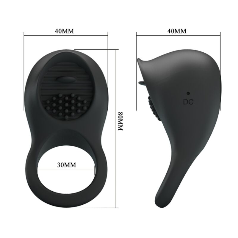 Pretty Love Male Pretty Love - Vibrating Penis Ring With Black Tongue