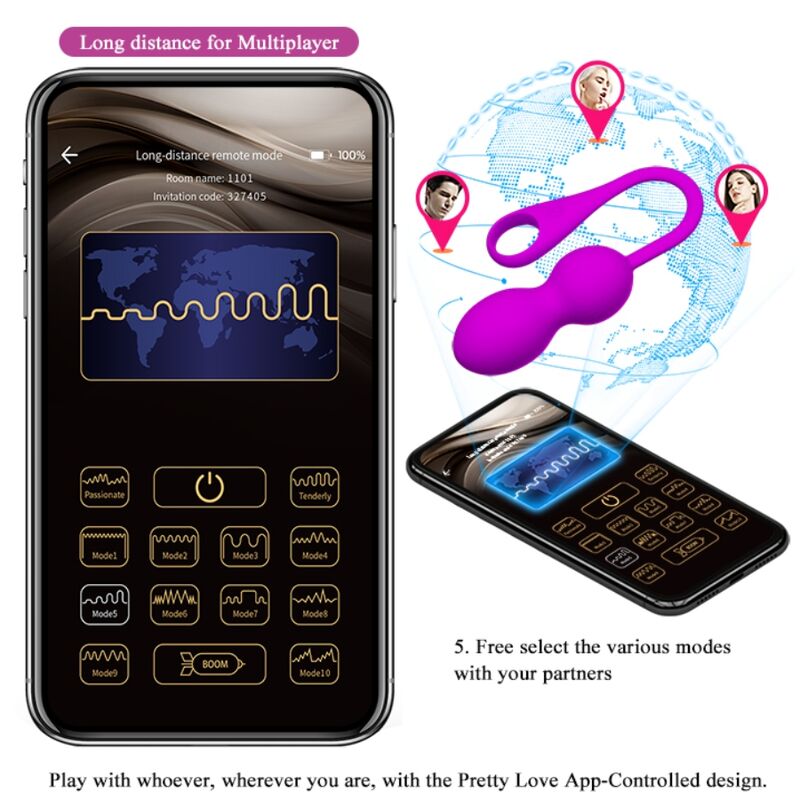 Pretty Love Smart Pretty Love - Elvira Rechargeable Vibrating Balls Purple