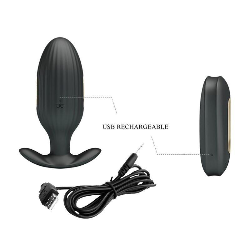 Pretty Love Bottom Pretty Love - Kelly Plug Anal Rechargeable Vibrator Black