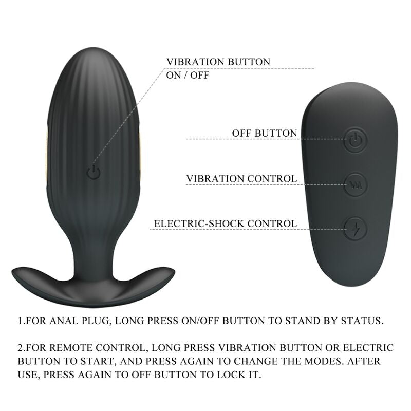 Pretty Love Bottom Pretty Love - Kelly Plug Anal Rechargeable Vibrator Black