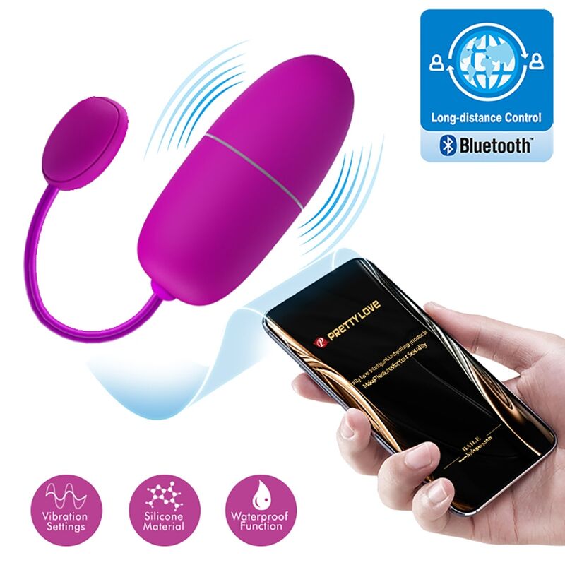 Pretty Love Bottom Pretty Love - Nymph Vibrating Egg App Controlled Purple