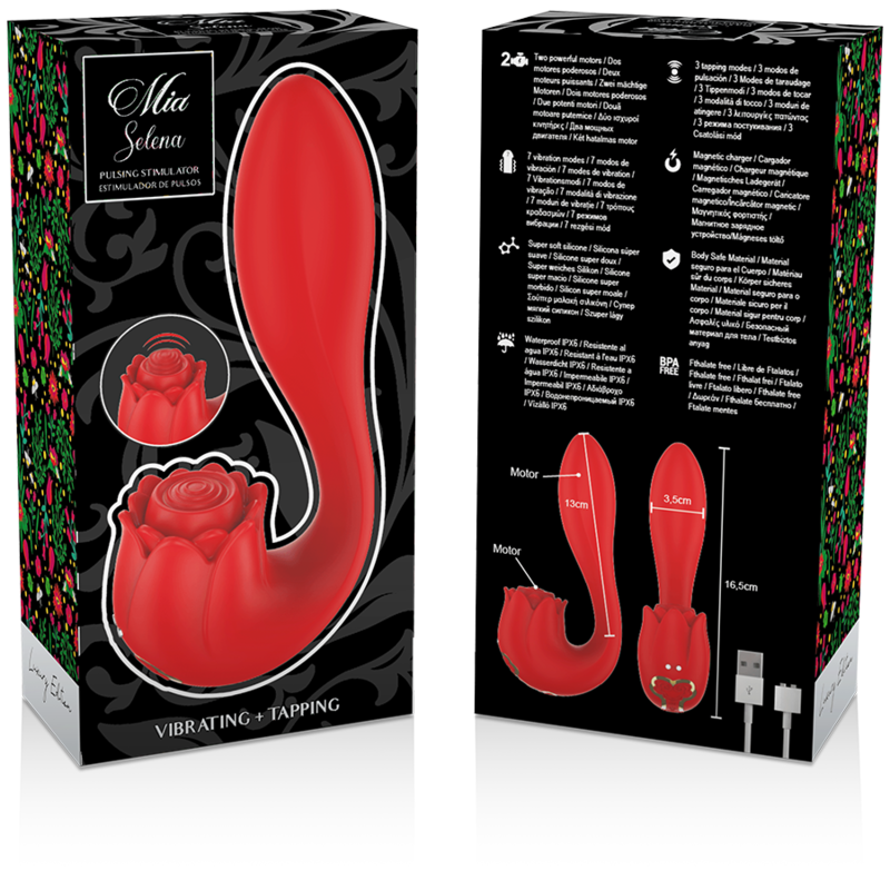 Mia Selena Stimulator Vibrating + Tapping Red