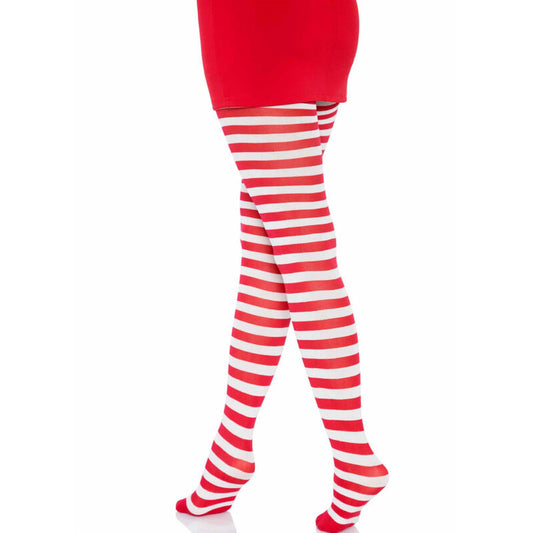 Leg Avenue Hosiery Leg Avenue - White/Red Striped Tights
