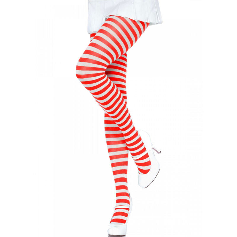 Leg Avenue Hosiery Leg Avenue - White/Red Striped Tights