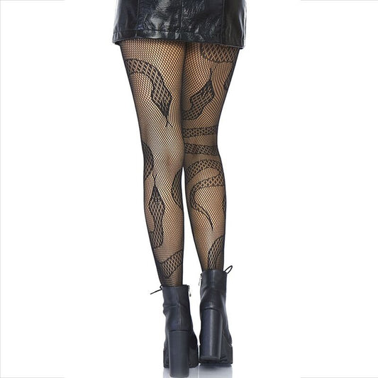 Leg Avenue Hosiery Leg Avenue - Stockings Net Snakes Black